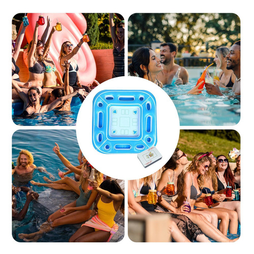 Mesa Flotante Para Piscina Portavasos Y Soporte Inflable De