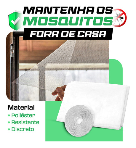 Kit 2 Telas Mosquiteira Janela Anti-inseto Para Mosquito Proteção Janela Porta Com Velcro Ajustável 130x150 Floresta Urbana