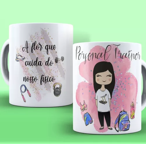 CANECA DE CERÂMICA PERSONALIZADA - PERSONAL TRAINER - FLORK