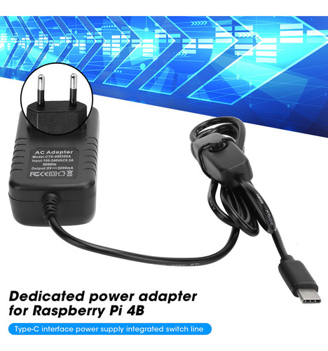 Mz Fuente De Alimentación For Raspberry Pi 4b 5v 3a Typec