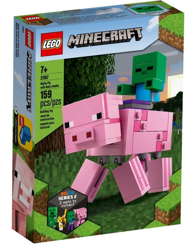 Lego Minecraft 21157 Bigfig Cerdo Con Bebé Zombie