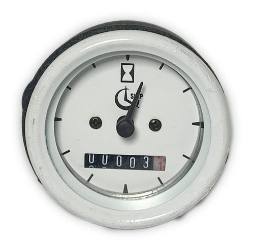 Reloj Horimetro Náutico Universal 52mm 12v Blanco Siap