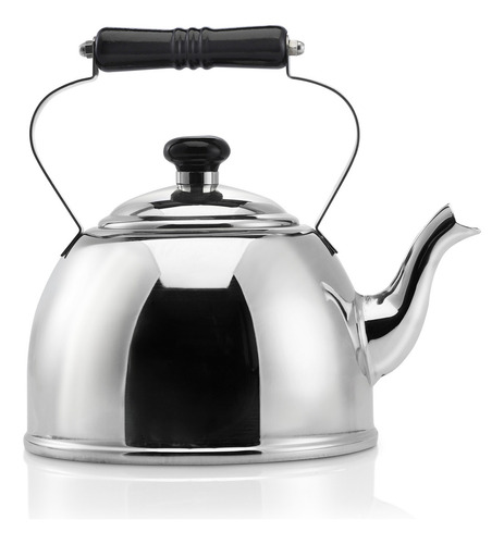 Pava De Acero Inoxidable Mate Agua Café Mango Negro 1,6L Golden Art