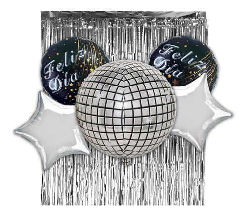 Imagen 1 de 3 de Globos Metálicos En Forma De Bola Disco/disco Ball 6 Piezas