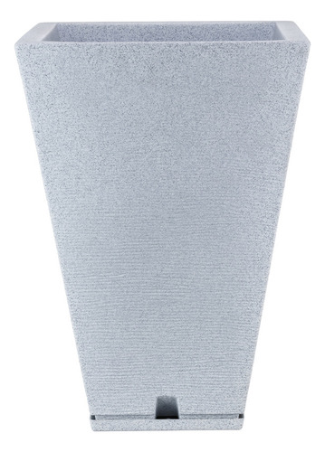 Maceta Plástica Rotomoldeada Piramidal 55 Cm Moderna + Plato Color Gris claro Zurich 32 x 55
