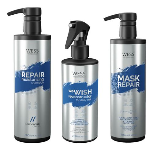 Kit Wess Repair Sh 500ml + We Wish 260ml + Mask 500ml