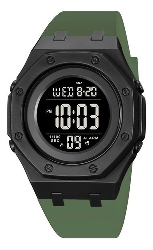 Reloj Feraud Hombre Caucho Negro Verde Digital F8846bkv