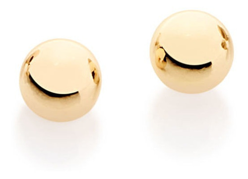 Brinco Folheado A Ouro 18k Rommanel Bola Lisa 520246