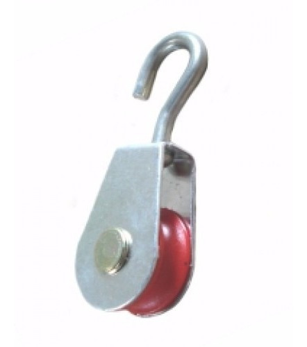 Roldana 40 Mm Nylon Aço Galvanizado Gancho 50 Kg Uso Geral