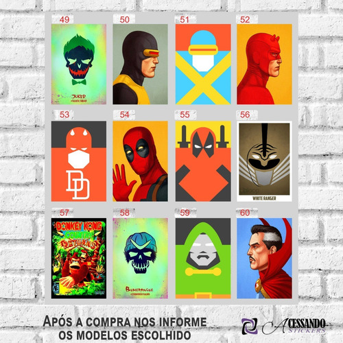 Imagem 8 de 10 de 5 Pôsters Cartaz Personagens Retro Vários P/ Emoldurar 20x30