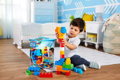 Blocos de Montar - Mega Bloks - Sacola com 80 Peças - Azul - Fisher-Price