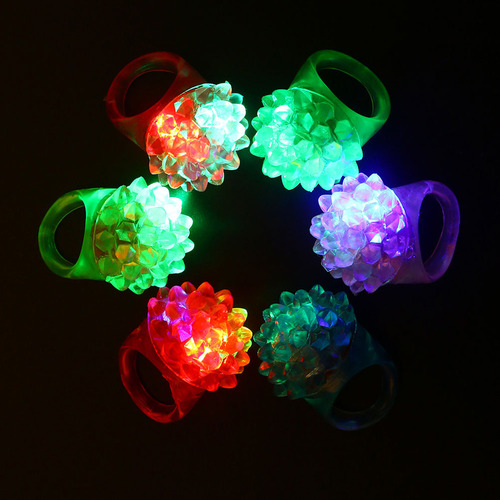 Anillos Led Brillantes Con Forma De Fresa, 8 Unidades, Para