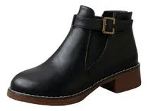 Comprar Botas De Cuero Para Mujer, Tacones Bajos, Botines De Inviern