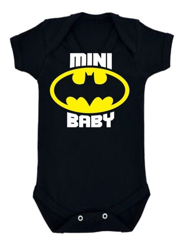 Body Personalizado Mini Batman Baby Negro Algodon