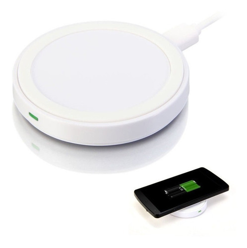 Cargador Inalambrico Wireless Qi Compatible Samsung iPhone Color Blanco