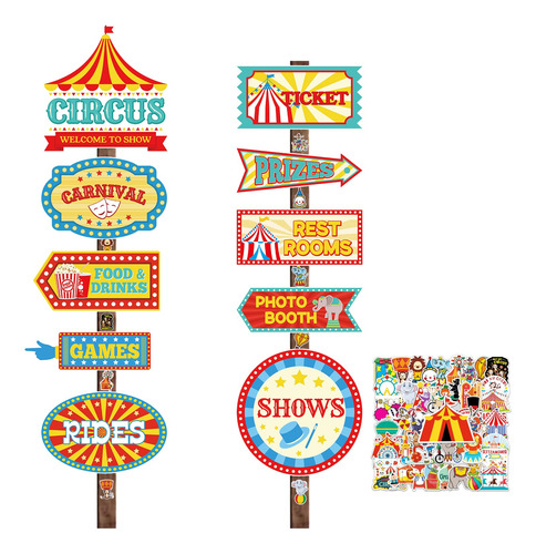 Decoracion Fiesta Circo Carnaval Incluyen Letrero Para