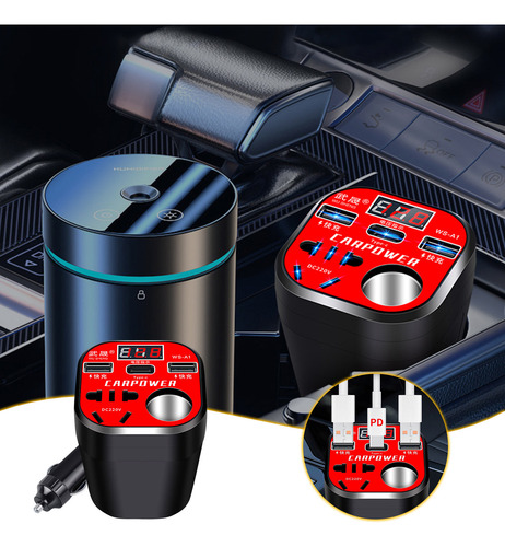 Inversor De Coche Y De 12 V, 24 V, Universal A 220 V, Toma D
