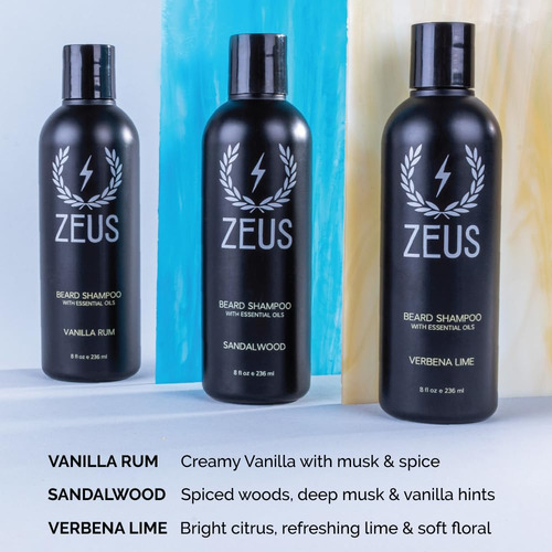 Champú Para Barba Zeus Beard Wash, Té Verde, 240 Ml, Sándalo