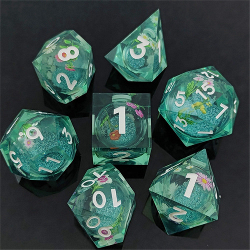 Calcomanía De Resina De Arena Movediza Para Dnd Dice Coc Run