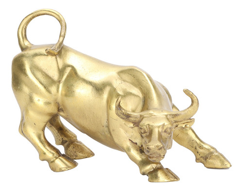 Estatua De Toro De Latón Wall Street Copper Animal Artwo [u]