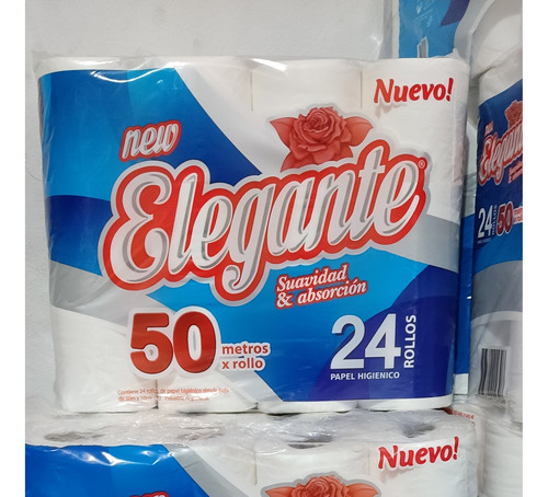 Papel Higiénico Elegante Blanco 50 Mts X 24 Rollos 