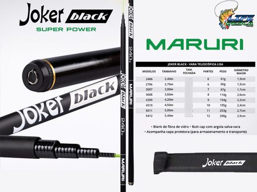 Vara Telescópica Maruri Joker Black 2,10 Metros - A Melhor