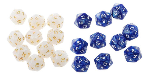 20pcs D20 Dados Poliédricos De 2 Colores Para Enseñanza De