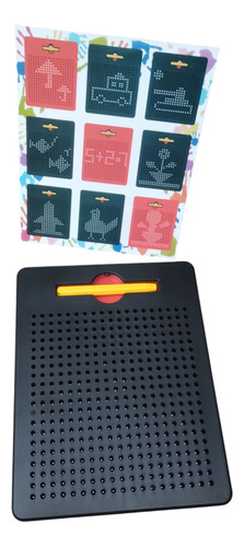 Juego Pizarra Magnetica Dibujo Con Imanes Niños 380 P Negro Y Rojo