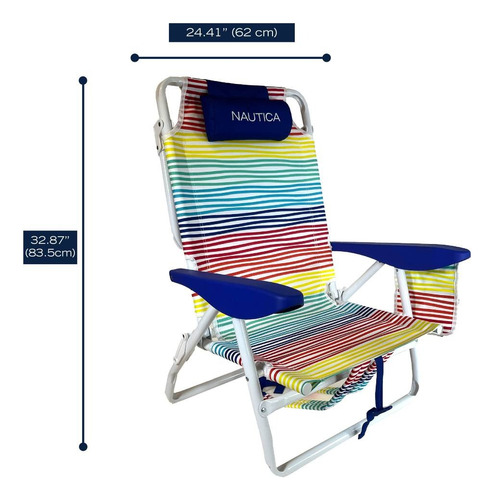 Silla Plegable Para Playa Nautica Original 5 Posiciones Arcoíris