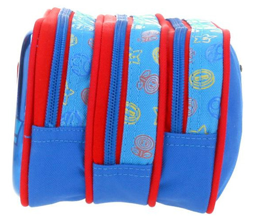 Lapicera Escolar Chenson Mario Bros Triple Compartimento Azul