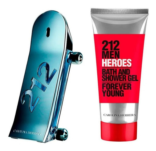 Conjunto Carolina Herrera 212 Men Heroes Edt 90ml + Gel Ducha