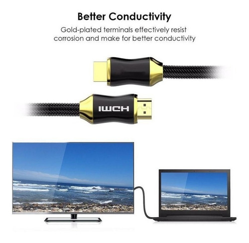Cable Hdmi A 4k Hdmi Full Hd Versión 2.0 Conector Metal 3m