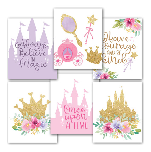 6 Impresiones Reversibles De Princesa De 8 X 10 Pulgadas, De