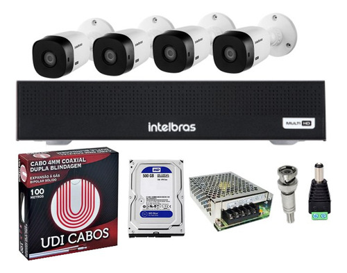 Kit Cftv 4 Camera Seg Dvr 1080p Hd 1tb Purple Intelbras