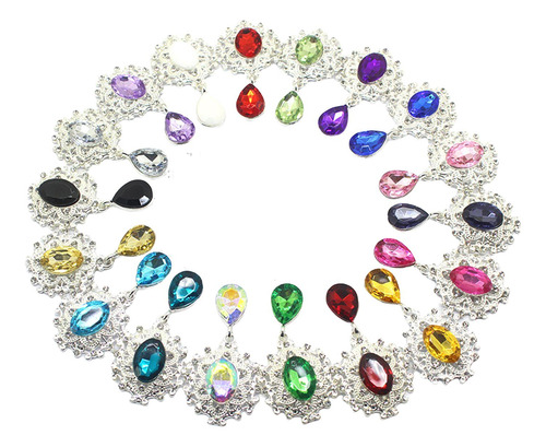 10 Botones Colgantes De Broche De Diamantes De Imitación De