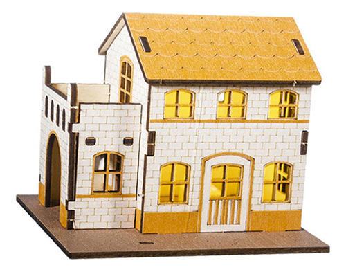 4 Casa En Miniatura Iluminada, 9,8 Cm X 7,5 Cm X 9,3 Cm