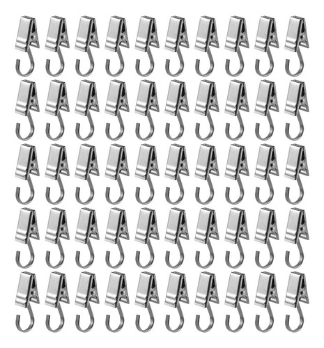 50 Clips, Ganchos Y Anillos En C De Acero Inoxidable.