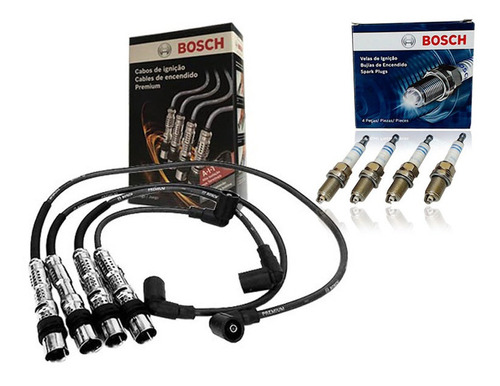 Kit Cabos E Velas Original Bosch Jetta Golf Polo 2.0 8v Flex