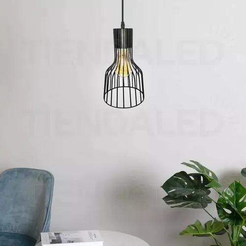 Lampara Colgante Jaula De Fierro Estilo Vintage