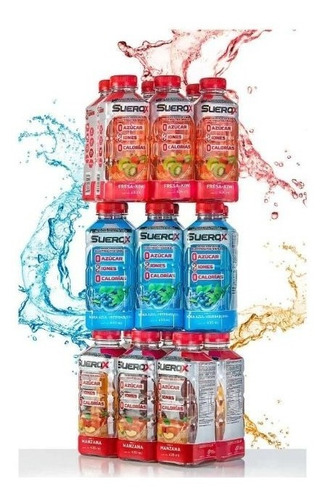 Bebida Hidratante Suerox 8 Iones Manzana Paq C/6 De 630 Mls Suerox Suero Fresa-Kiwi pack x 6
