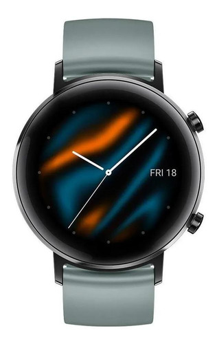 Huawei Watch GT 2 Sport 42mm caja 1.2mm de  acero inoxidable  black, malla  lake cyan de  fluoroelastómero DAN-B19