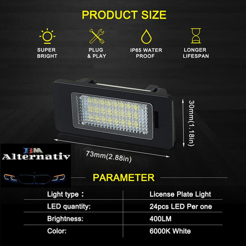 2 Plafones Led Para Patente Bmw E90, E92, E39, E60, E61, E70