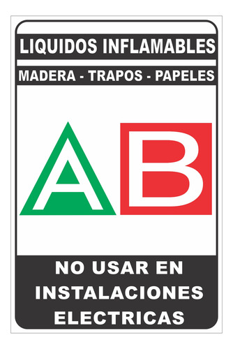 Cartel Liquidos Inflamables 30x20 Cm Señaletica C-02-045