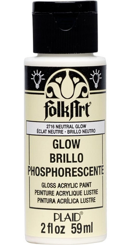 Imagen 1 de 1 de Pintura Acrilica Glow-in-the-dark Fosforescente Folkart 59ml