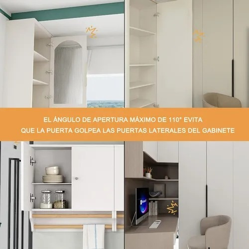 Bisagra Bidimensional Recta Cierre Suave Níquel 16 Piezas