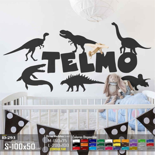 Vinilos Decorativos Dinosaurios T Rex Para Niño Con Nombre