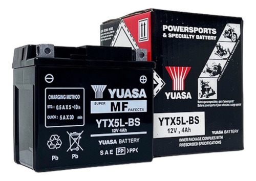 Bateria Yuasa Gixxer R15 Fz16 Xr150 Ns125 (ytx5l) 12v 4ah