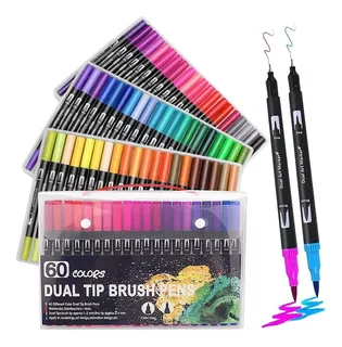 Plumones Dual Brush Pen Doble Punta 60 Colores Vibrantes