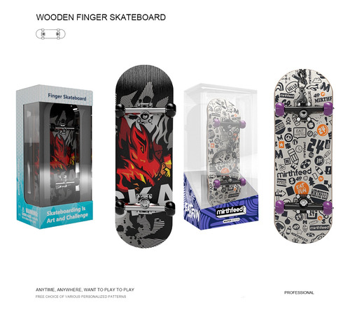 2pc Finger Skateboard Profesional Arce Patineta Para Dedos Mix De Colores Mix De Colores