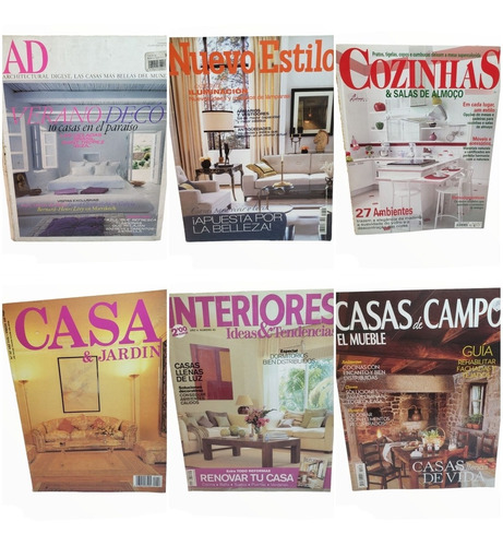 Lote Revistas X 6u Cozinhas Casa Y Jardin Interiores Ad